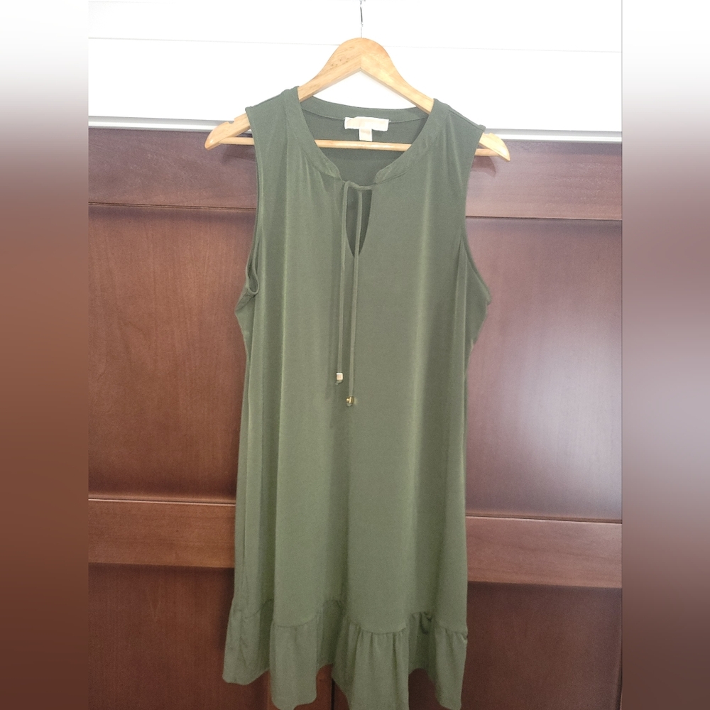 MICHAEL Michael Kors Olive Green Sleeveless Dress